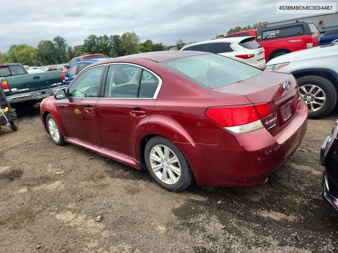 2012 SUBARU LEGACY VIN 4S3BMBC68C3034487 — фото 2