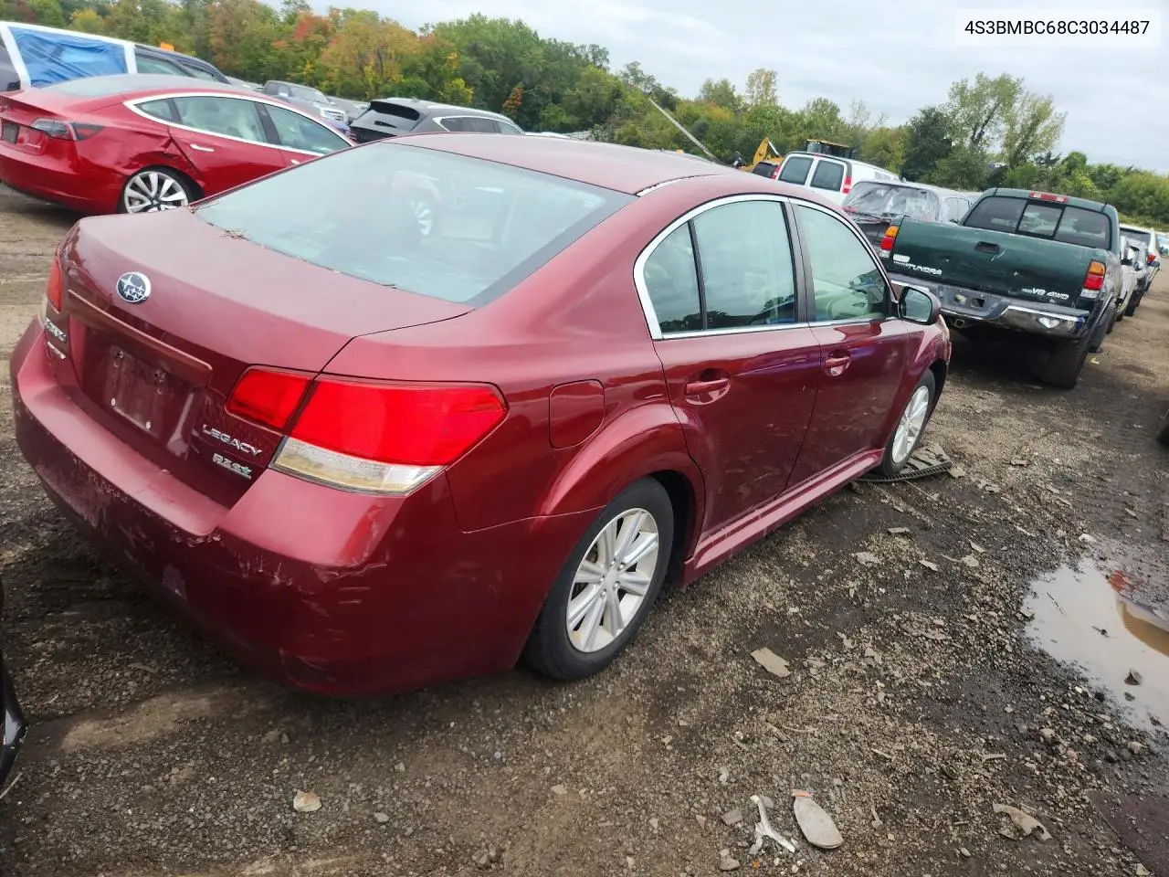 2012 SUBARU LEGACY VIN 4S3BMBC68C3034487 — фото 3