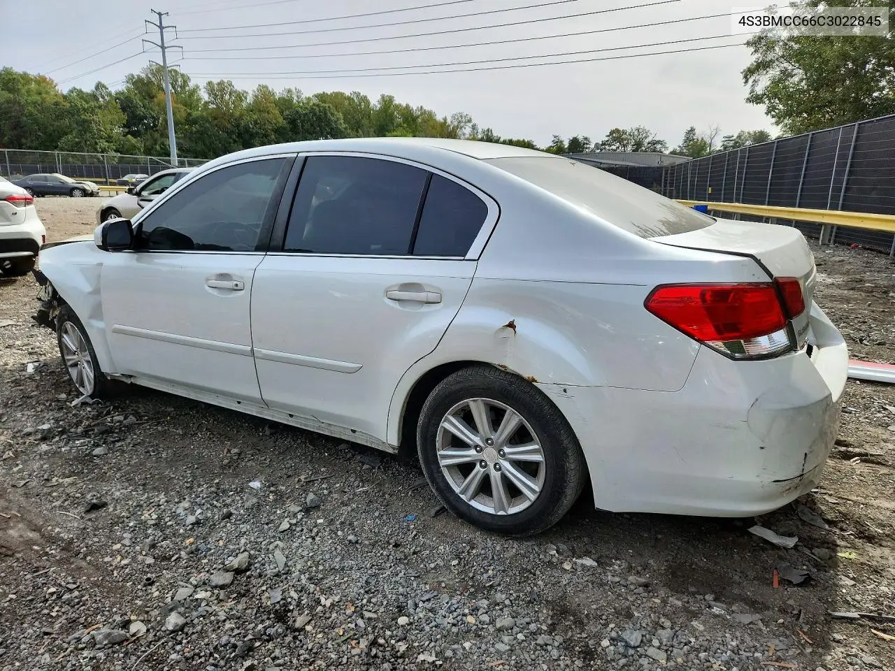 2012 SUBARU LEGACY VIN 4S3BMCC66C3022845 — фото 2