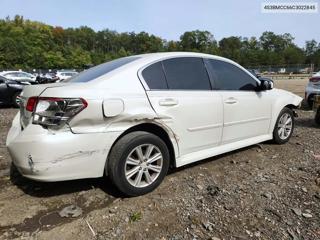 2012 SUBARU LEGACY VIN 4S3BMCC66C3022845 — фото 3