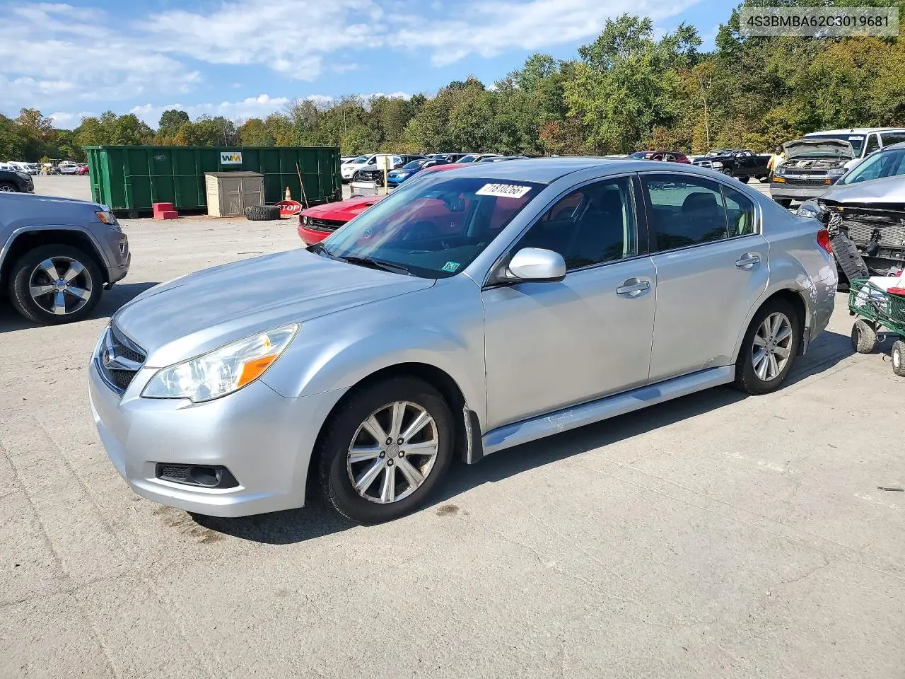 SUBARU LEGACY 2012, VIN 4S3BMBA62C3019681