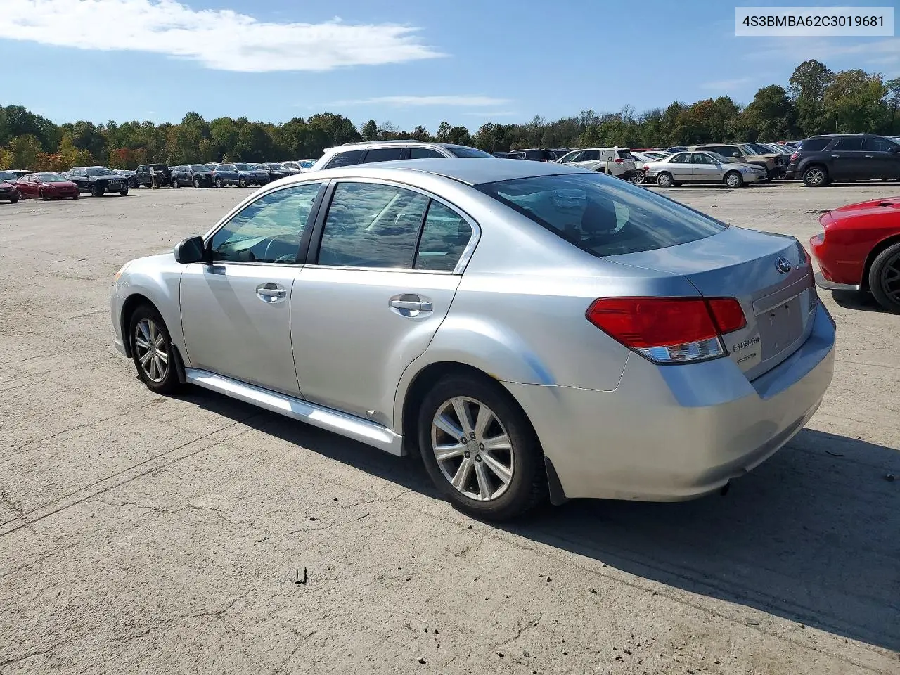2012 SUBARU LEGACY VIN 4S3BMBA62C3019681 — фото 2