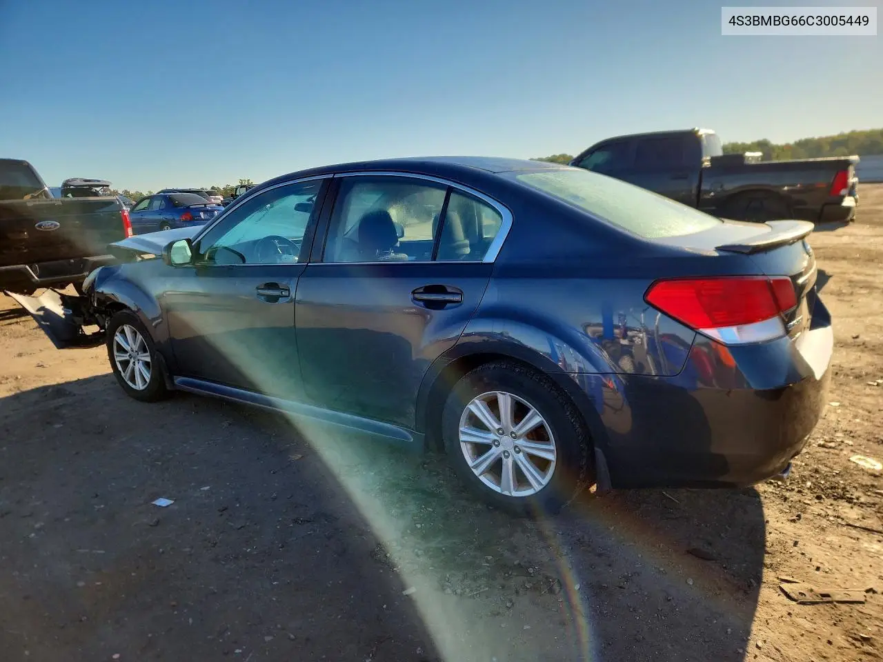 2012 SUBARU LEGACY VIN 4S3BMBG66C3005449 — фото 2