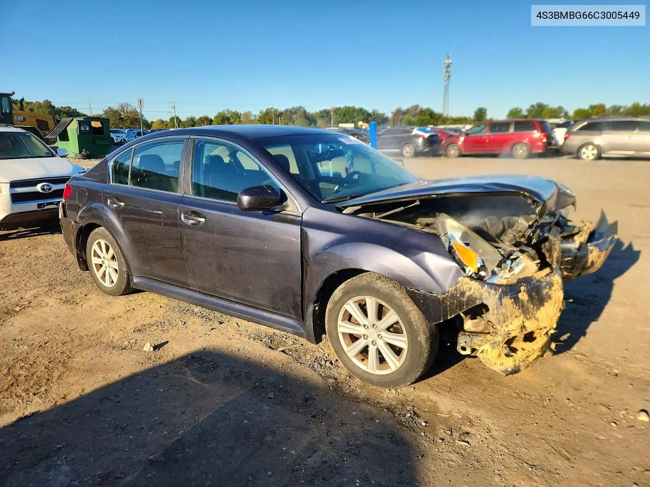 2012 SUBARU LEGACY VIN 4S3BMBG66C3005449 — фото 4