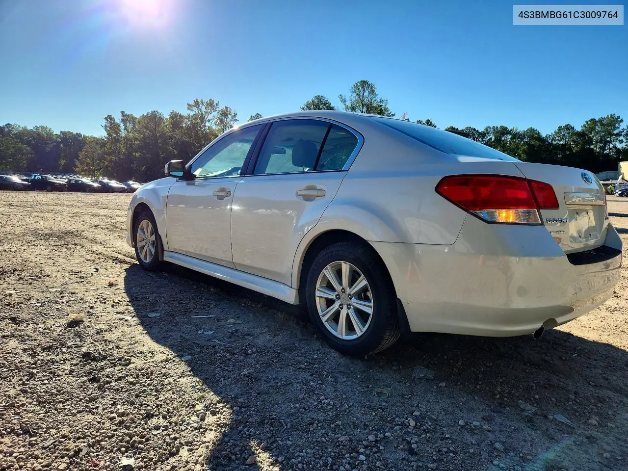 2012 SUBARU LEGACY VIN 4S3BMBG61C3009764 — фото 2