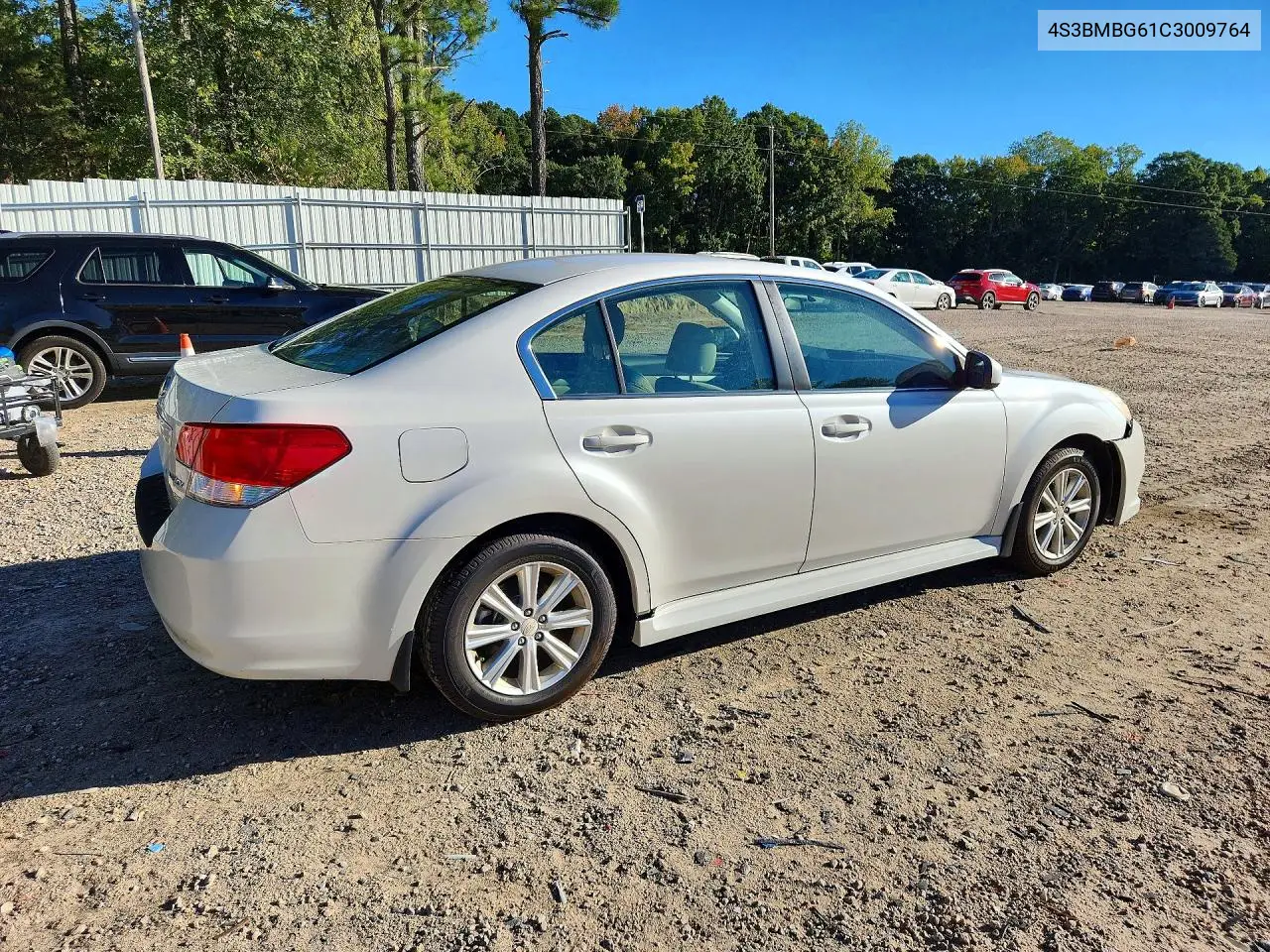 2012 SUBARU LEGACY VIN 4S3BMBG61C3009764 — фото 3
