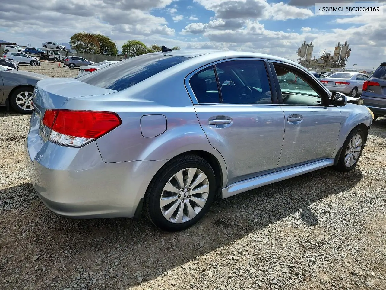 2012 SUBARU LEGACY VIN 4S3BMCL68C3034169 — фото 3