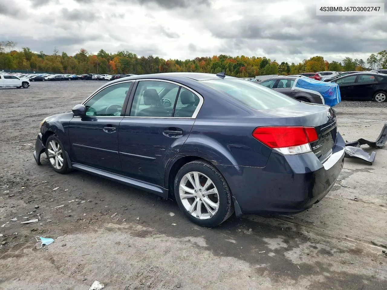 2013 SUBARU LEGACY VIN 4S3BMBJ67D3002747 — фото 2