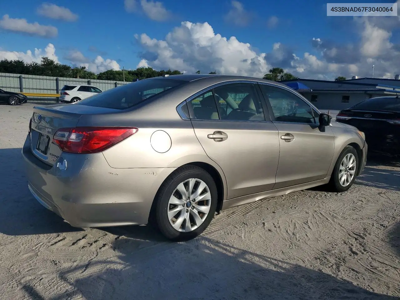 2015 SUBARU LEGACY VIN 4S3BNAD67F3040064 — фото 3