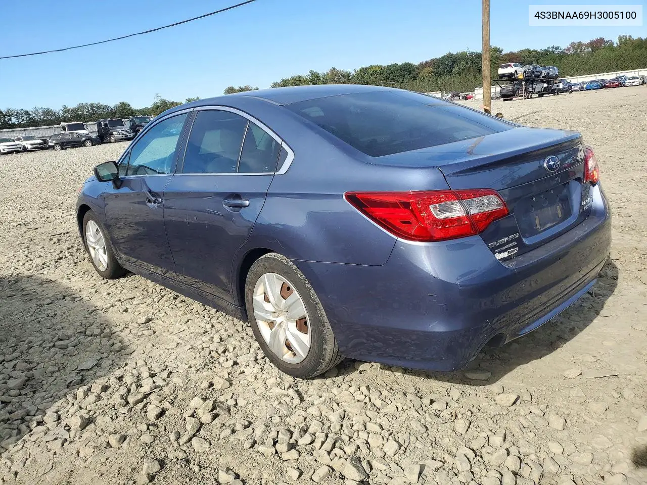 2017 SUBARU LEGACY VIN 4S3BNAA69H3005100 — фото 2
