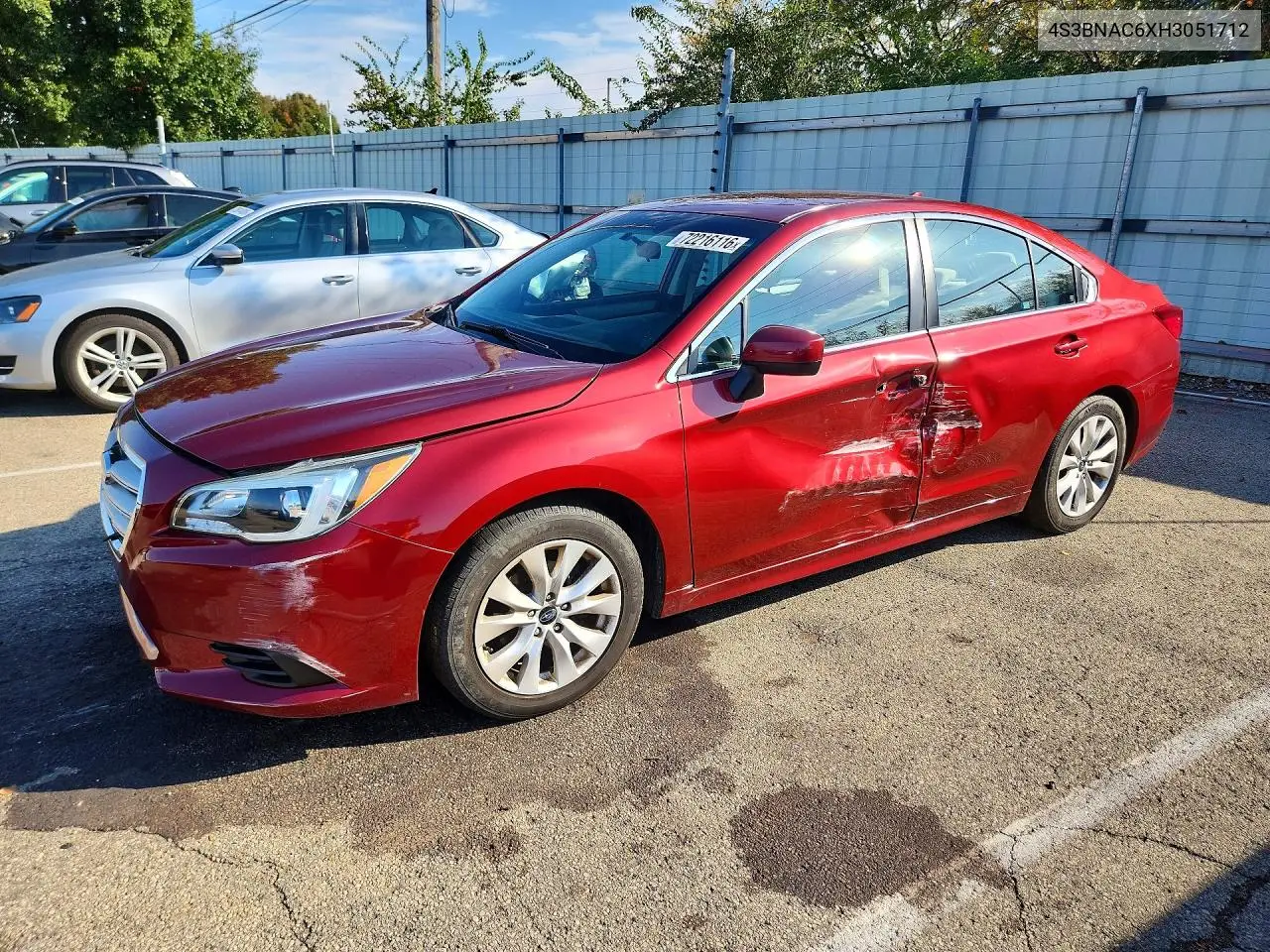 SUBARU LEGACY 2017, VIN 4S3BNAC6XH3051712