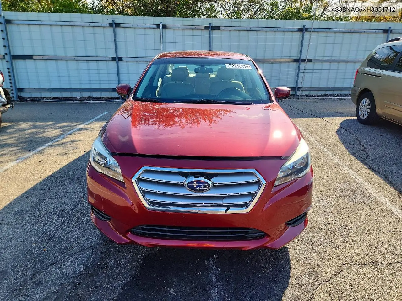 2017 SUBARU LEGACY VIN 4S3BNAC6XH3051712 — фото 5