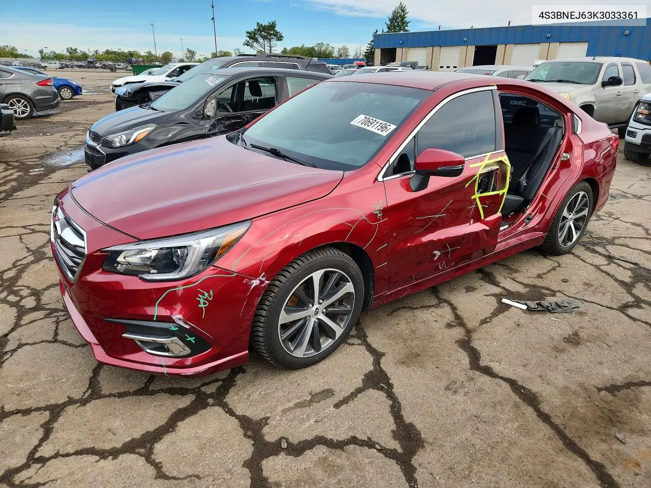 SUBARU LEGACY 2019, VIN 4S3BNEJ63K3033361