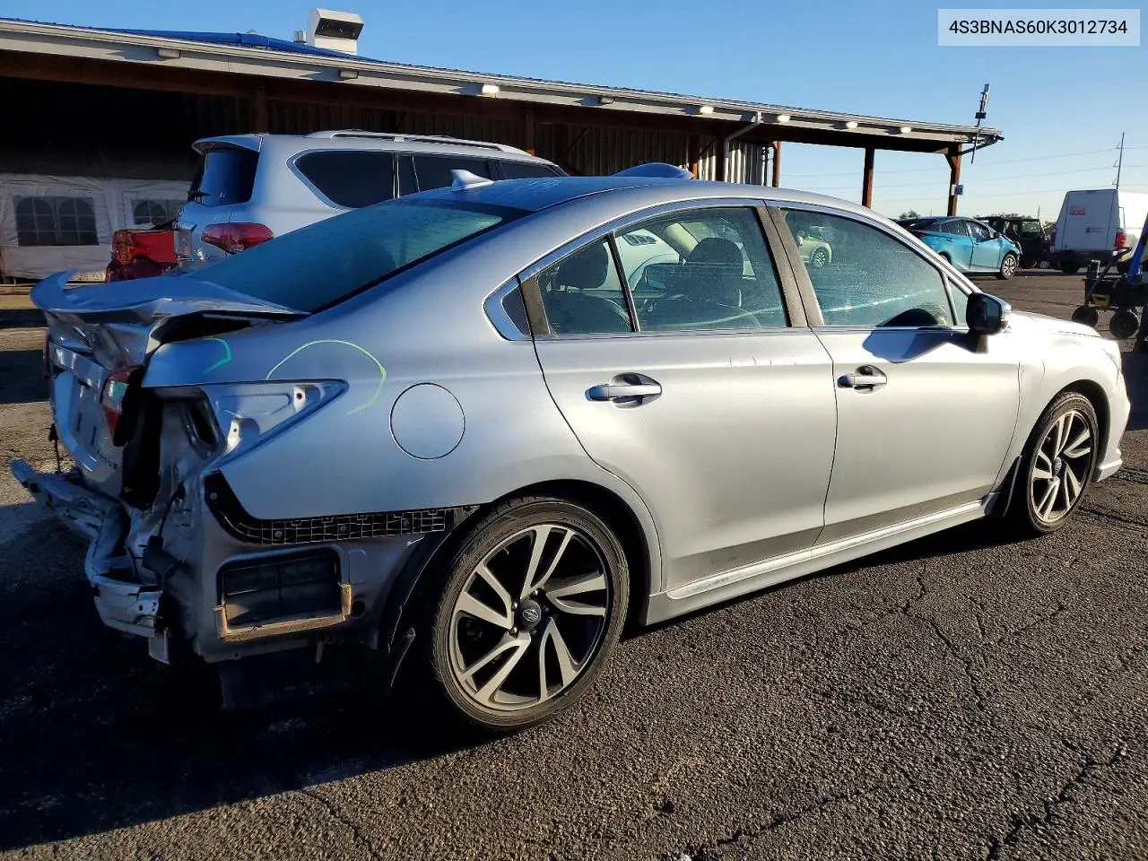 2019 SUBARU LEGACY VIN 4S3BNAS60K3012734 — фото 3