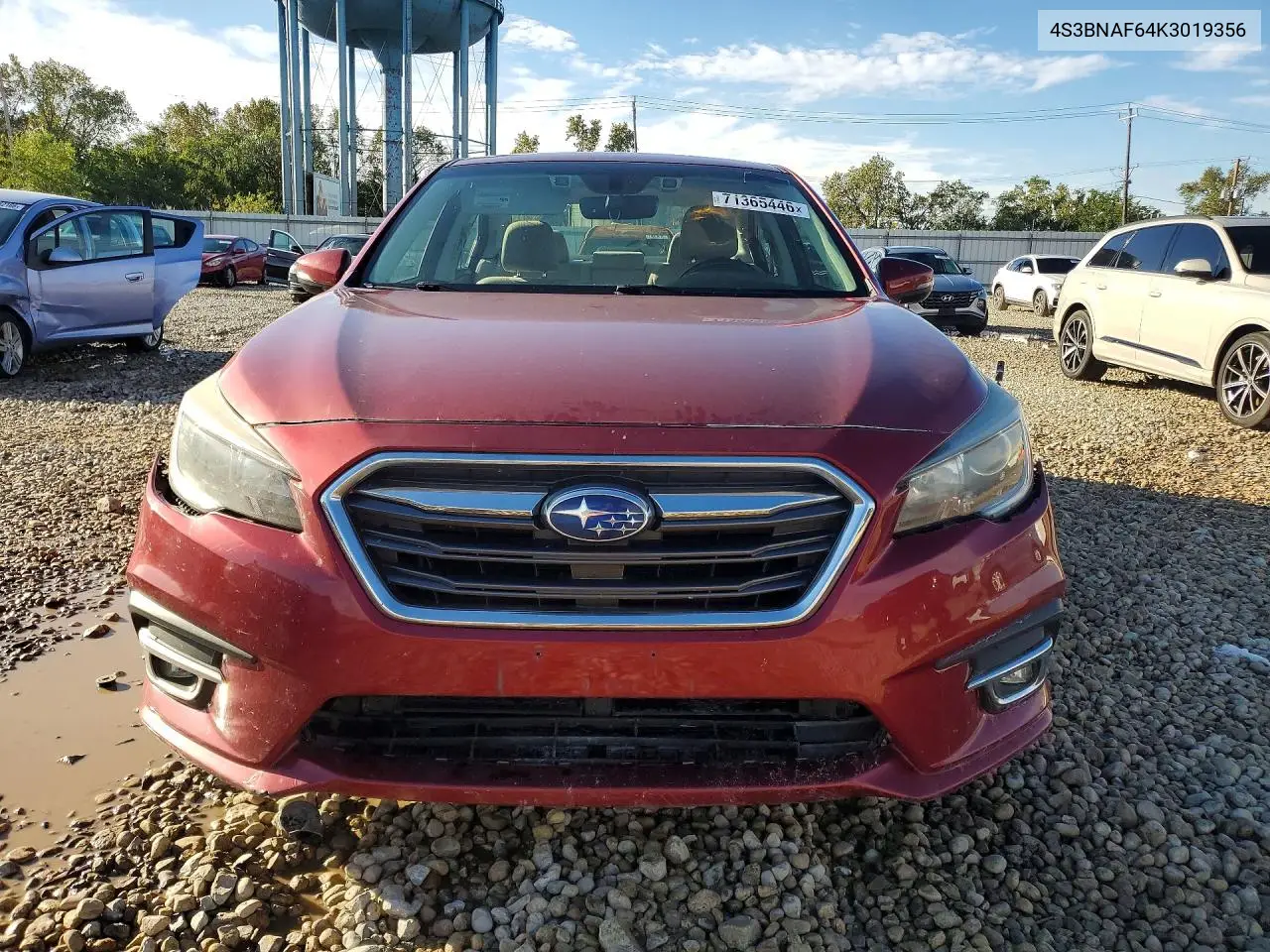2019 SUBARU LEGACY VIN 4S3BNAF64K3019356 — фото 5