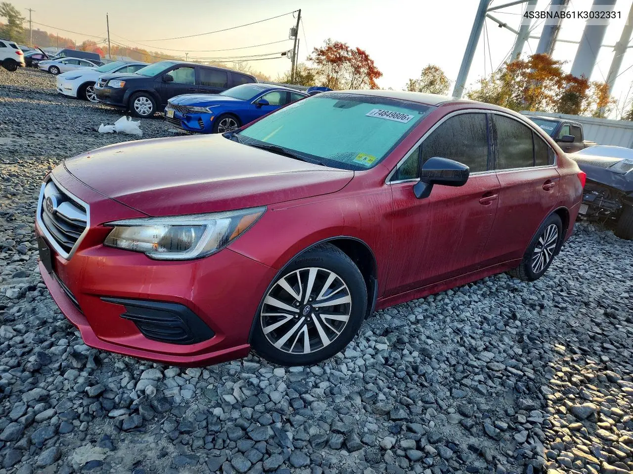 SUBARU LEGACY 2019, VIN 4S3BNAB61K3032331