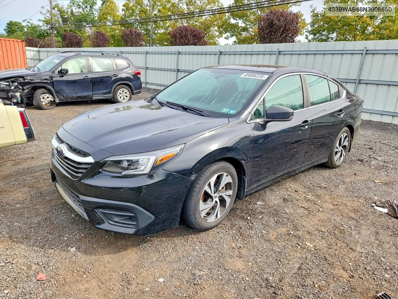 SUBARU LEGACY 2022, VIN 4S3BWAB68N3008660