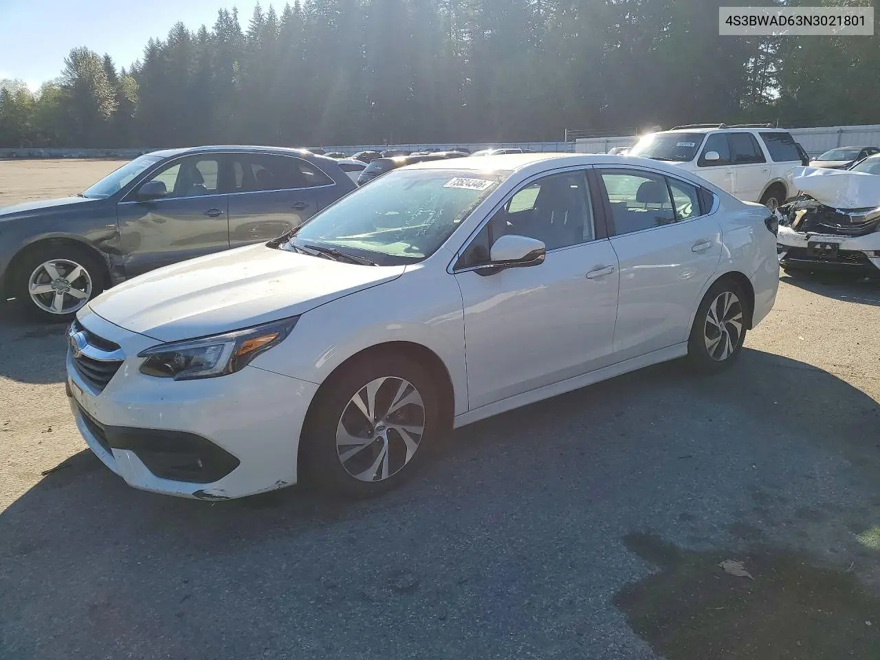 SUBARU LEGACY 2022, VIN 4S3BWAD63N3021801