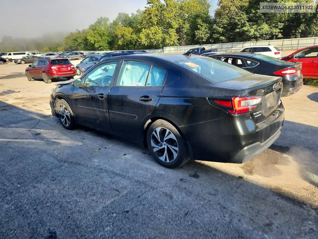 2025 SUBARU LEGACY VIN 4S3BWAD6XS3011102 — фото 2
