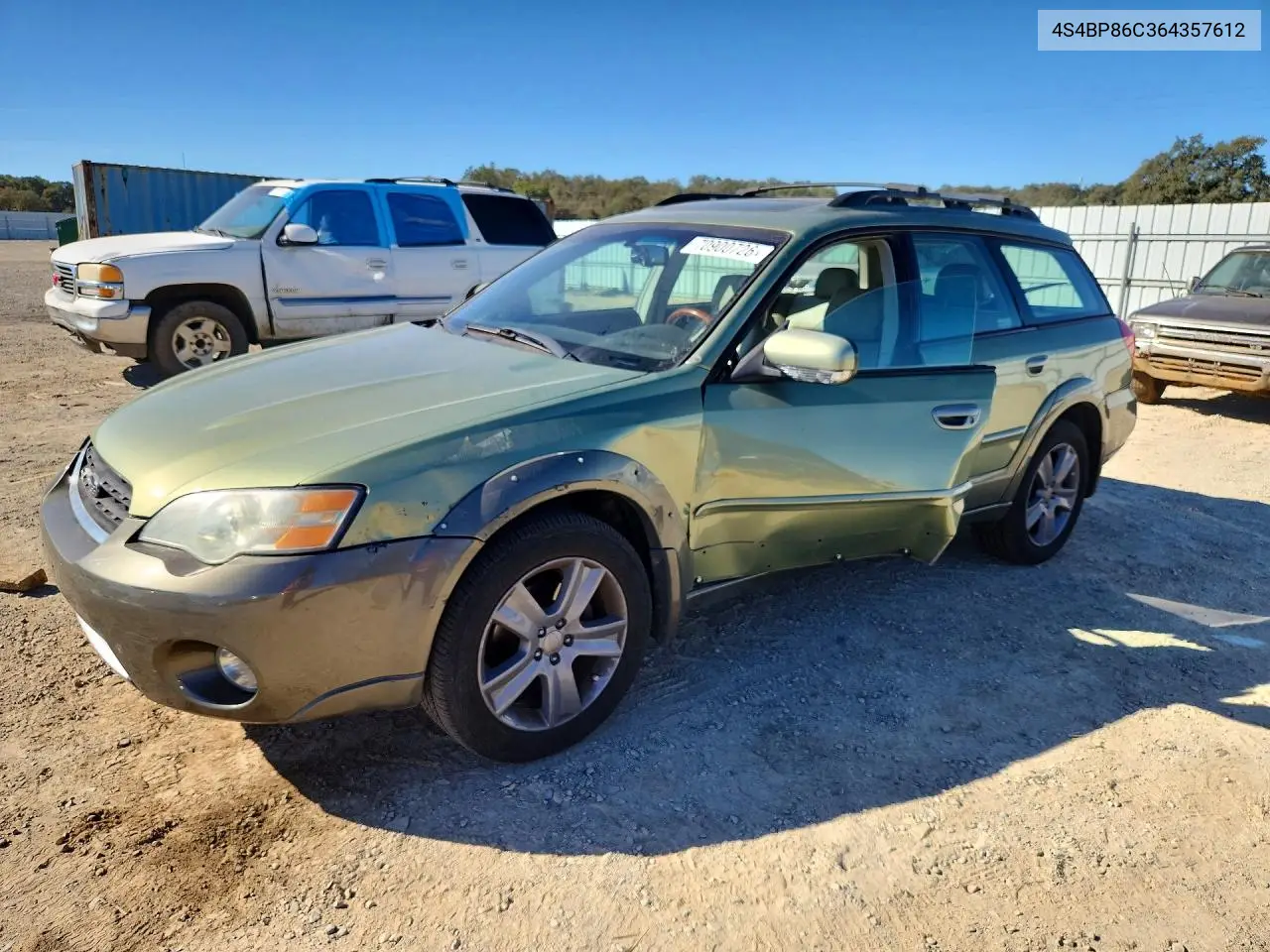 SUBARU OUTBACK 2006, VIN 4S4BP86C364357612