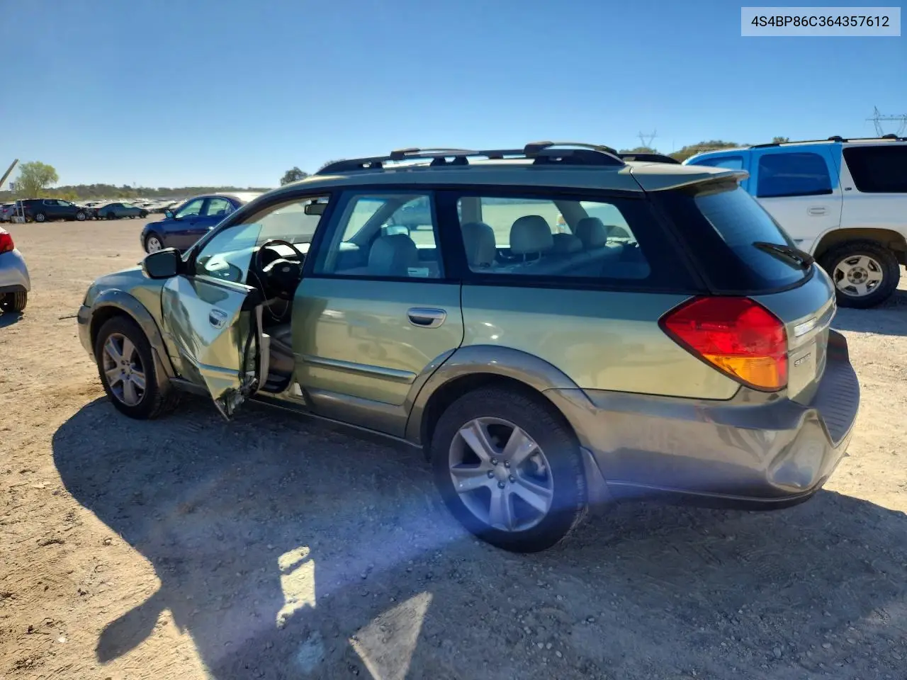 2006 SUBARU OUTBACK VIN 4S4BP86C364357612 — фото 2