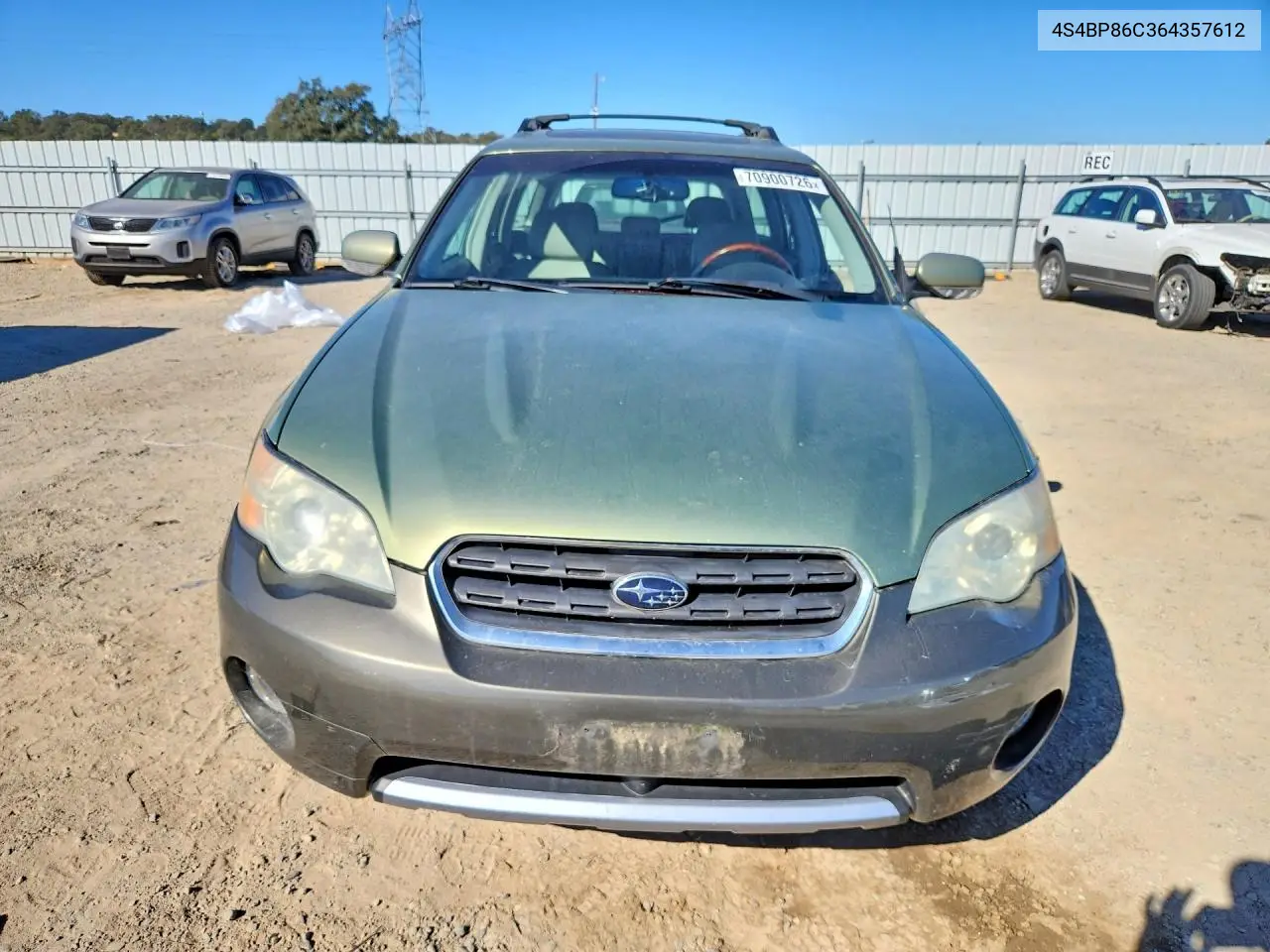 2006 SUBARU OUTBACK VIN 4S4BP86C364357612 — фото 5