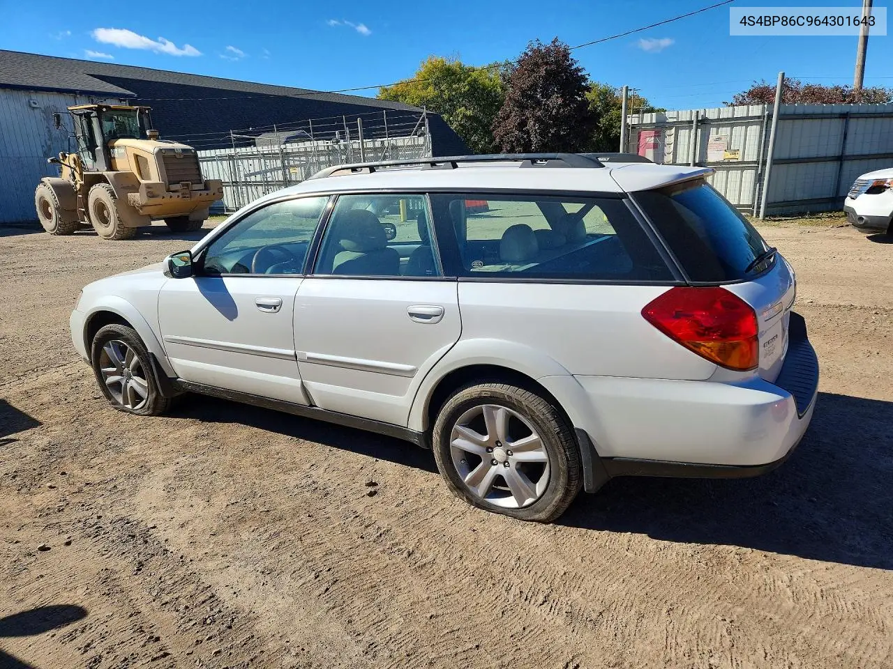 2006 SUBARU OUTBACK VIN 4S4BP86C964301643 — фото 2