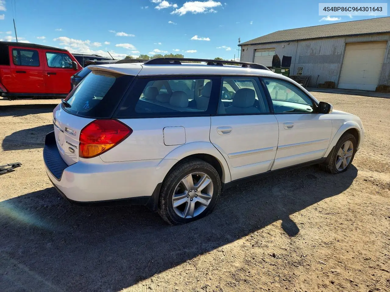 2006 SUBARU OUTBACK VIN 4S4BP86C964301643 — фото 3