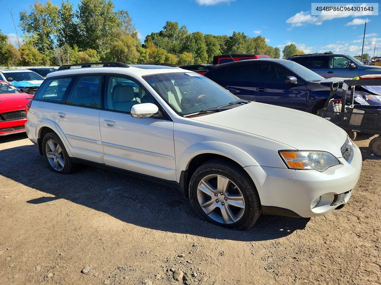 2006 SUBARU OUTBACK VIN 4S4BP86C964301643 — фото 4