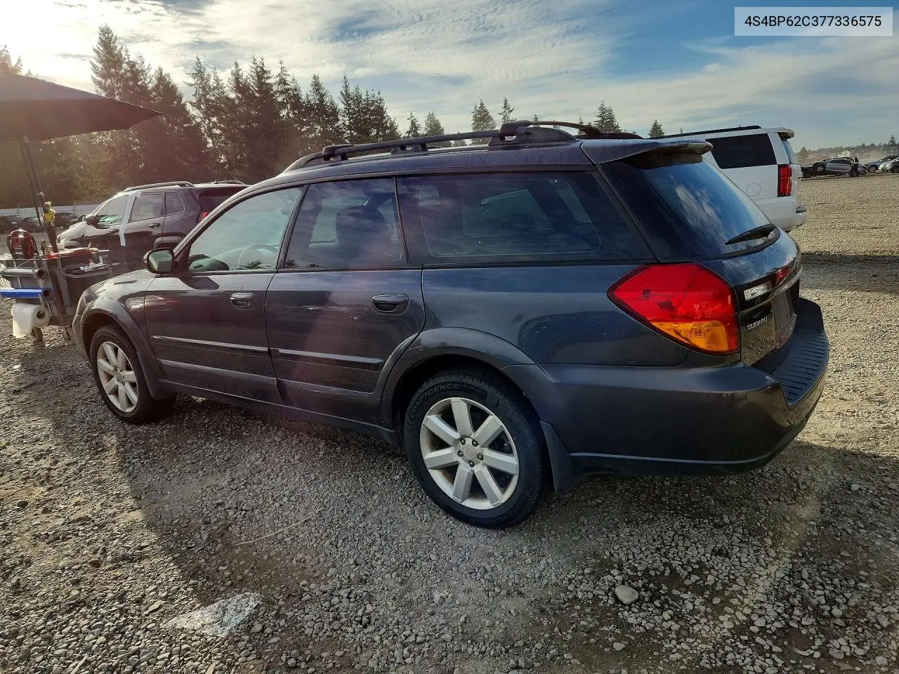 2007 SUBARU OUTBACK VIN 4S4BP62C377336575 — фото 2