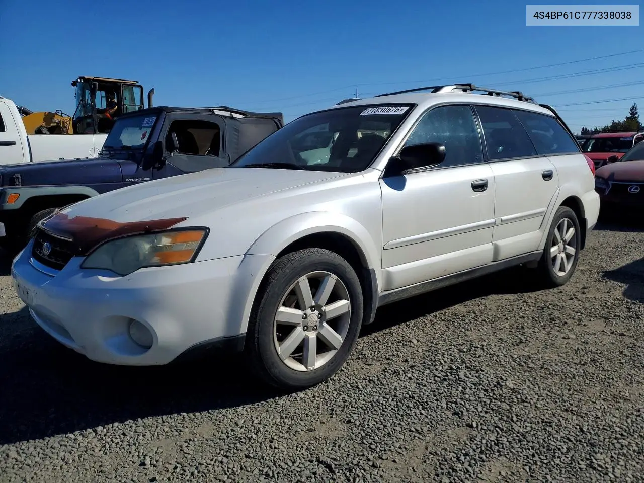 SUBARU OUTBACK 2007, VIN 4S4BP61C777338038