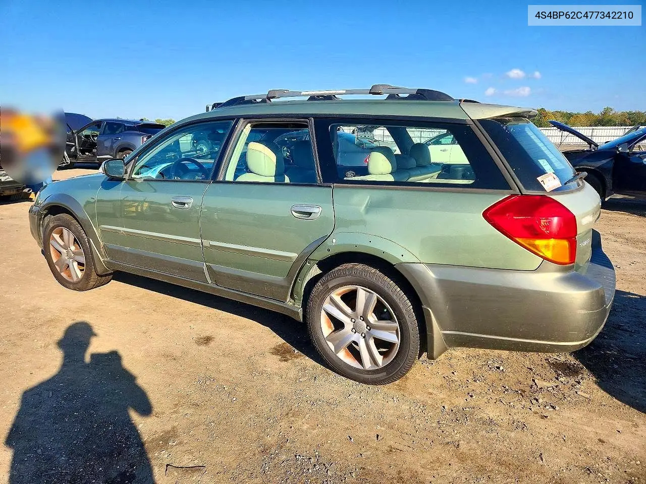 2007 SUBARU OUTBACK VIN 4S4BP62C477342210 — фото 2