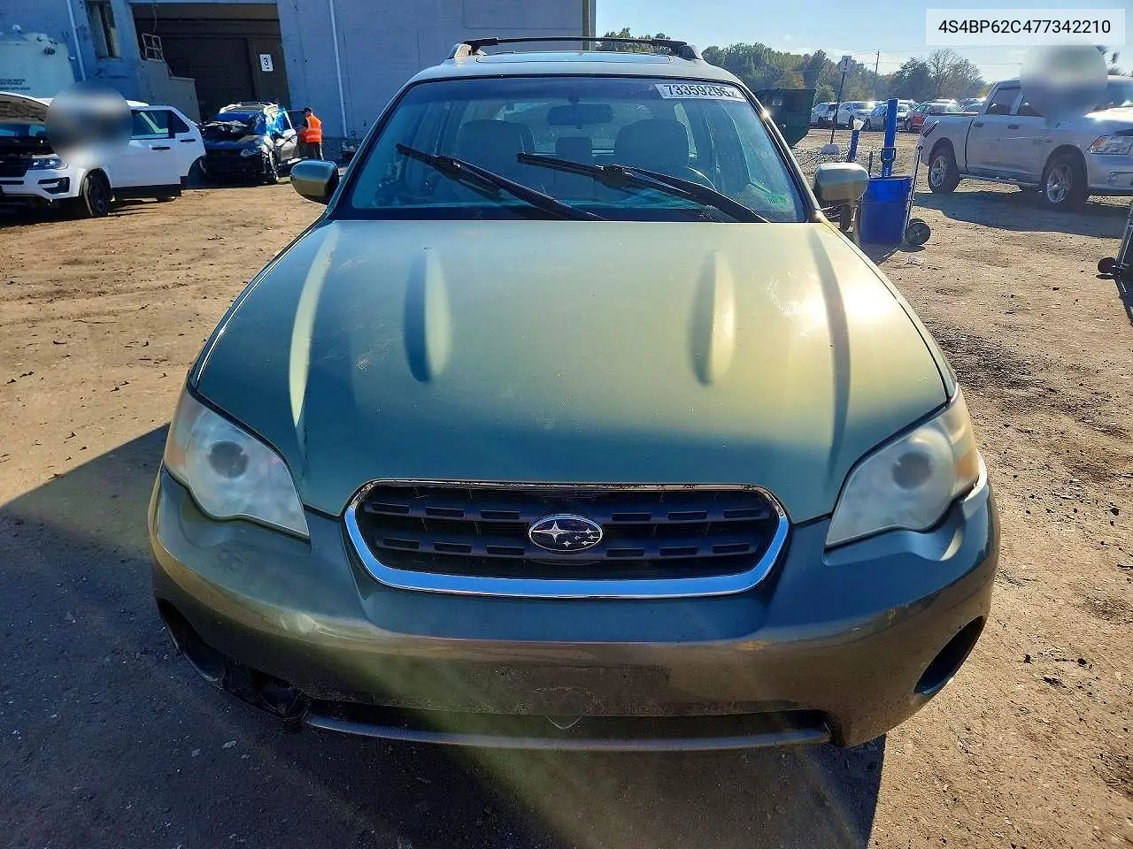 2007 SUBARU OUTBACK VIN 4S4BP62C477342210 — фото 5