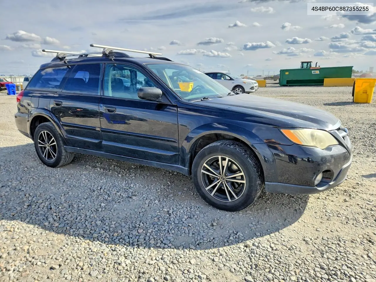 2008 SUBARU OUTBACK VIN 4S4BP60C887355255 — фото 4