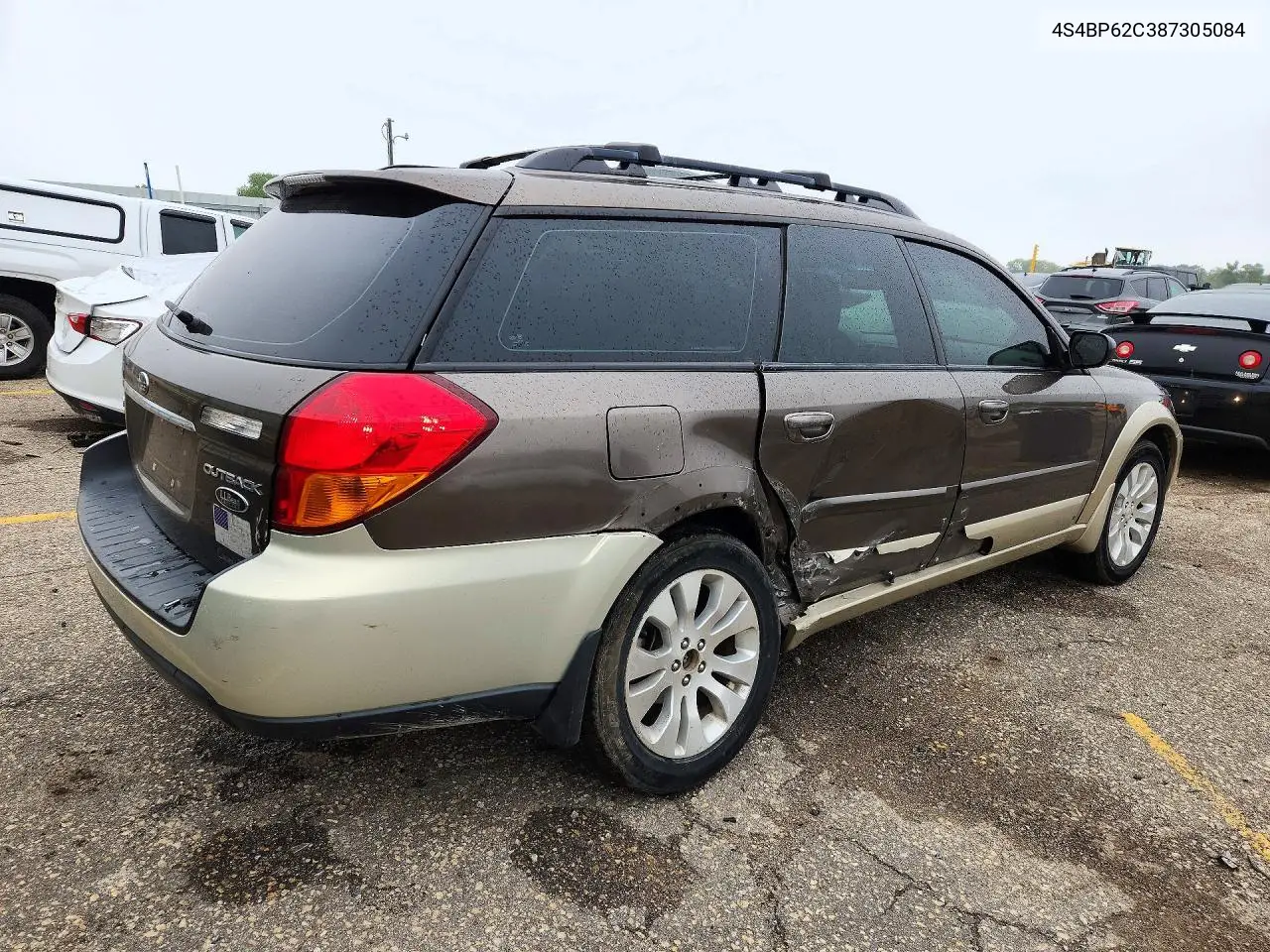 2008 SUBARU OUTBACK VIN 4S4BP62C387305084 — фото 2