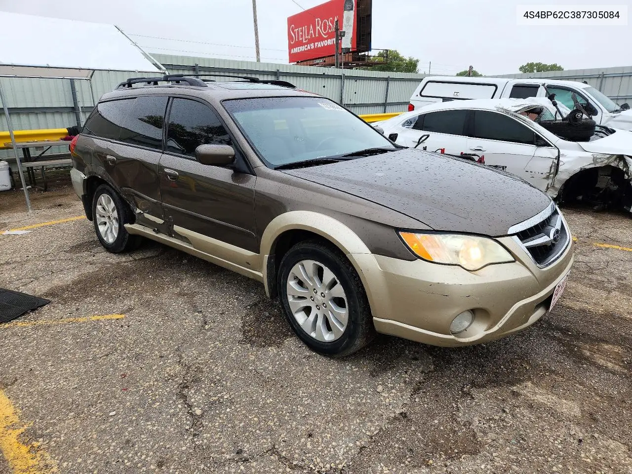 2008 SUBARU OUTBACK VIN 4S4BP62C387305084 — фото 3