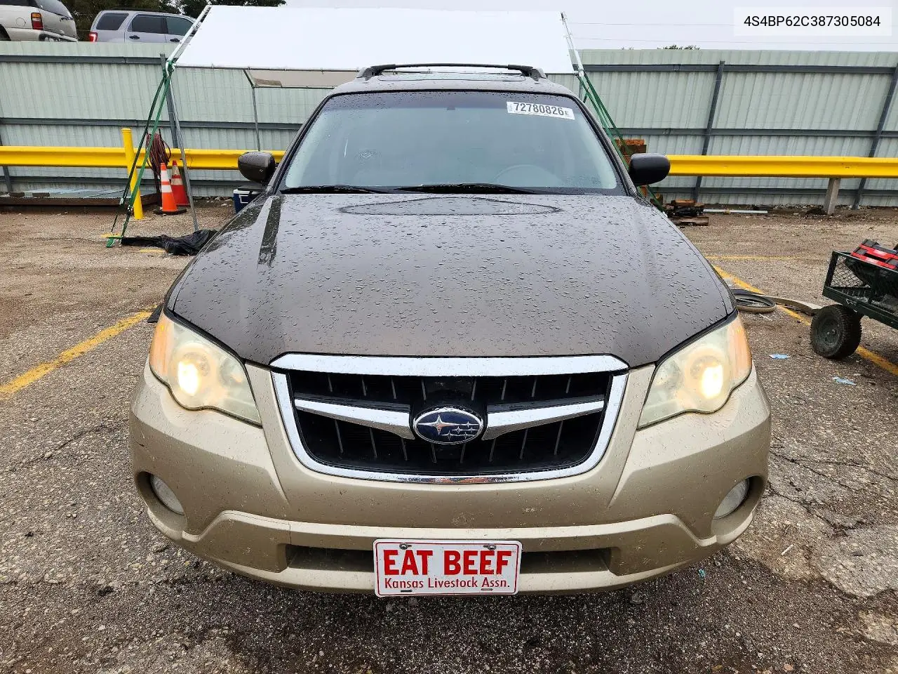 2008 SUBARU OUTBACK VIN 4S4BP62C387305084 — фото 4