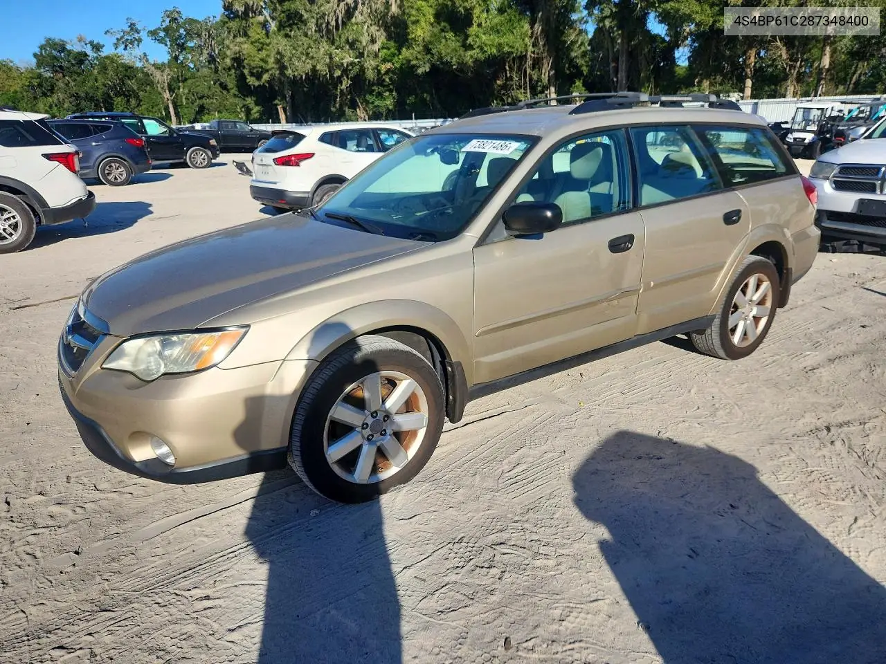 SUBARU OUTBACK 2008, VIN 4S4BP61C287348400