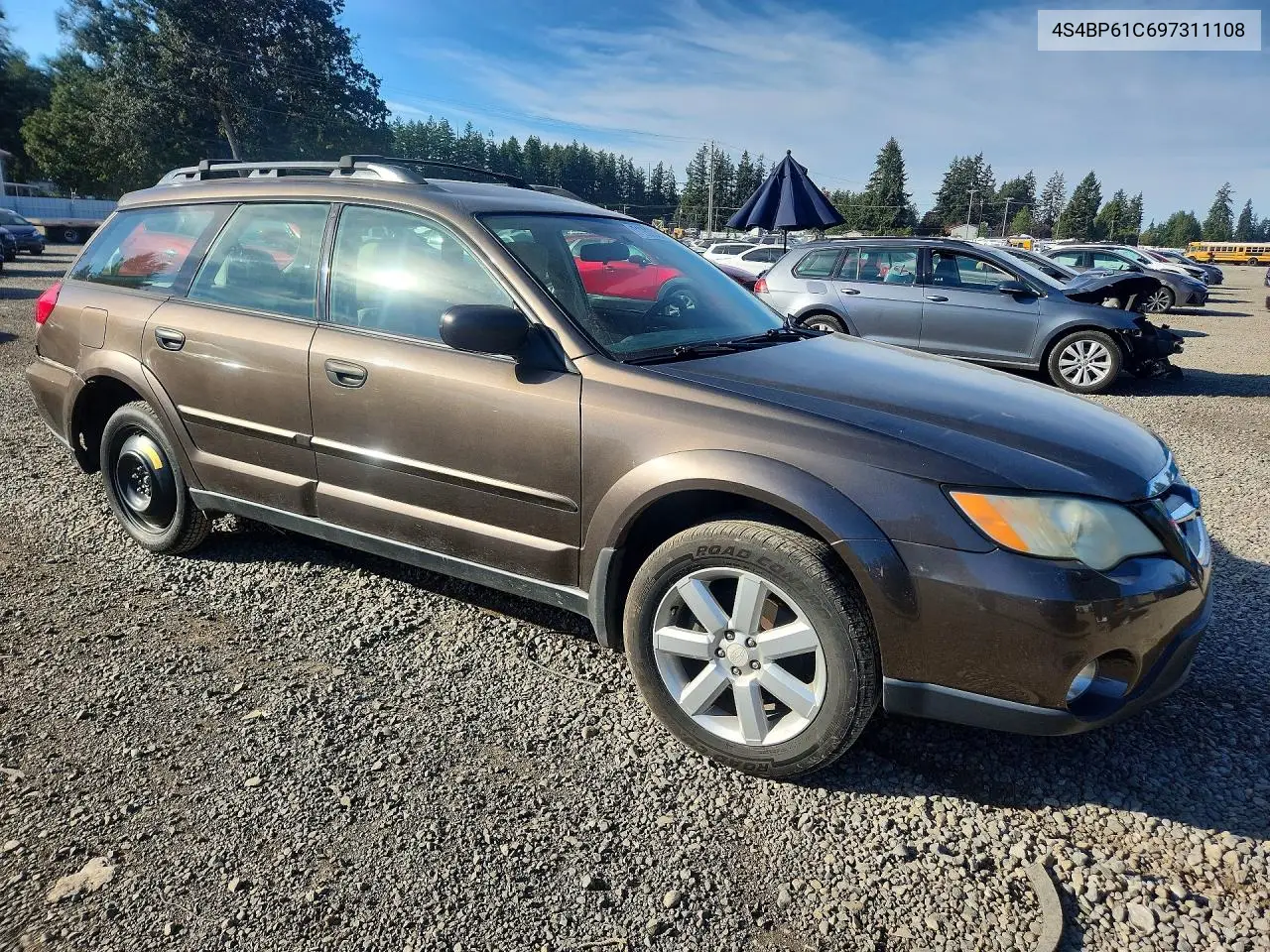 2009 SUBARU OUTBACK VIN 4S4BP61C697311108 — фото 4