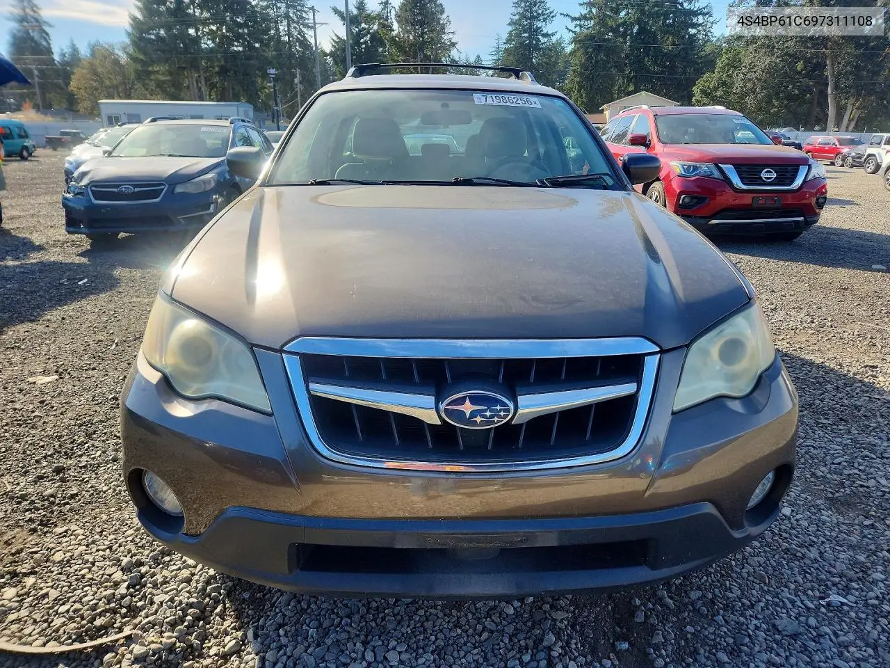 2009 SUBARU OUTBACK VIN 4S4BP61C697311108 — фото 5