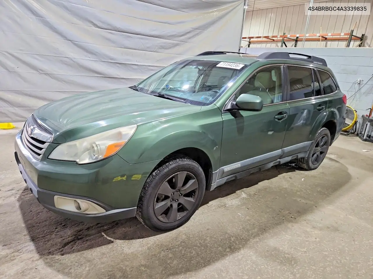 SUBARU OUTBACK 2010, VIN 4S4BRBGC4A3339835
