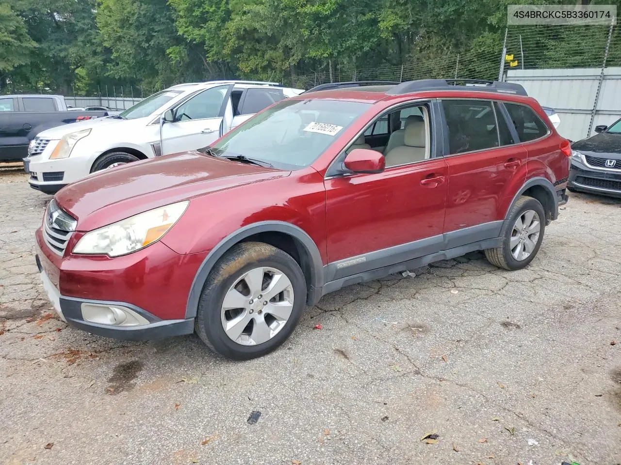 SUBARU OUTBACK 2011, VIN 4S4BRCKC5B3360174