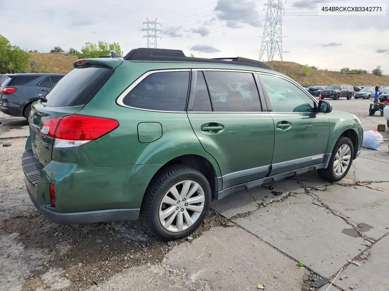 2011 SUBARU OUTBACK VIN 4S4BRCKCXB3342771 — фото 3