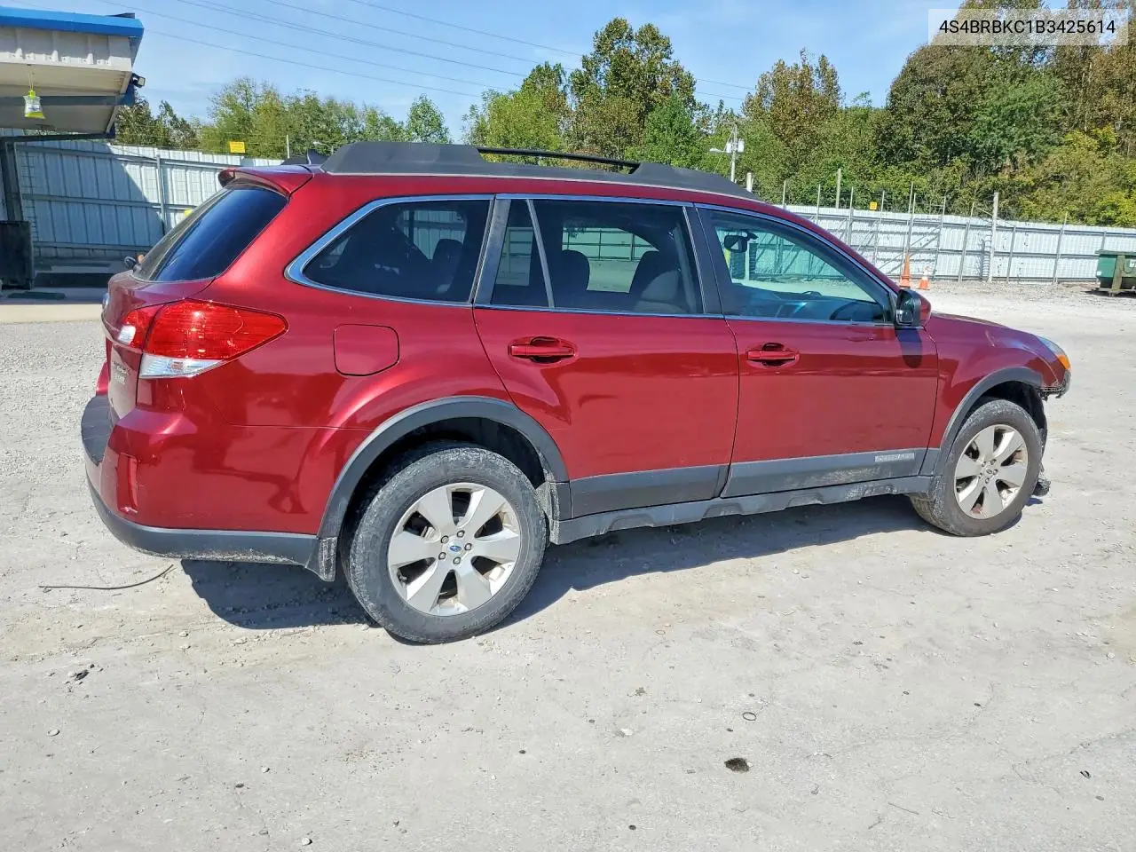 2011 SUBARU OUTBACK VIN 4S4BRBKC1B3425614 — фото 3