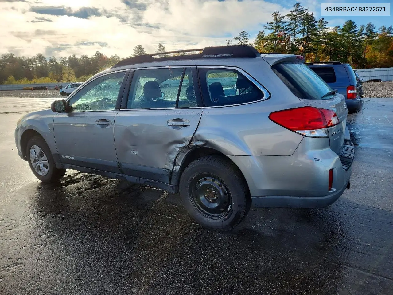 2011 SUBARU OUTBACK VIN 4S4BRBAC4B3372571 — фото 2
