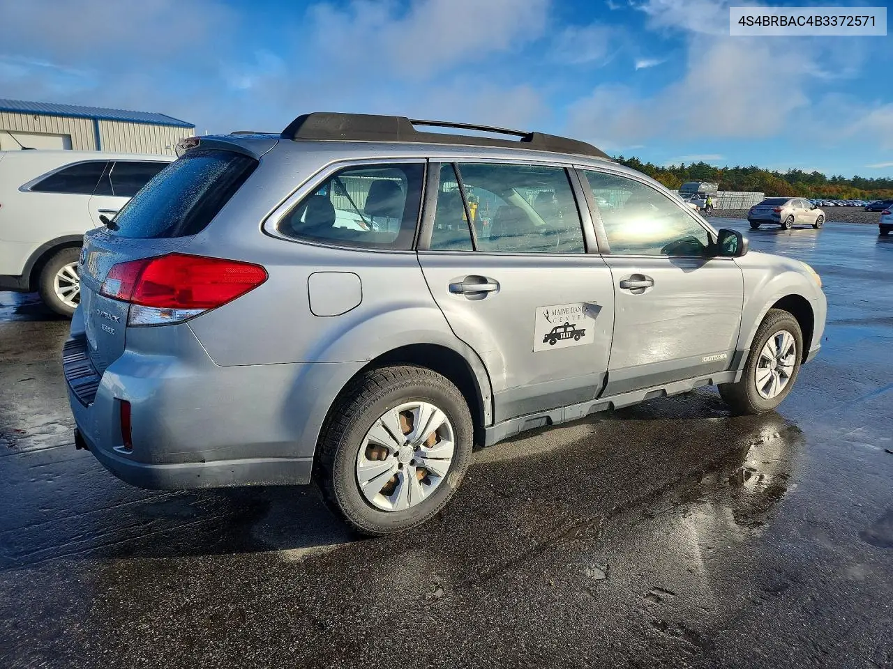 2011 SUBARU OUTBACK VIN 4S4BRBAC4B3372571 — фото 3