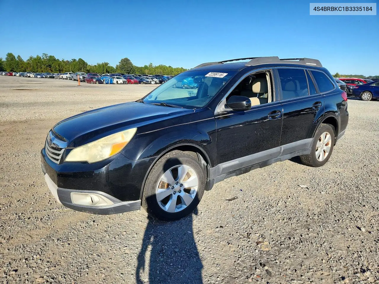 SUBARU OUTBACK 2011, VIN 4S4BRBKC1B3335184