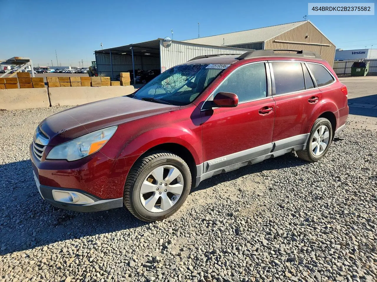 SUBARU OUTBACK 2011, VIN 4S4BRDKC2B2375582