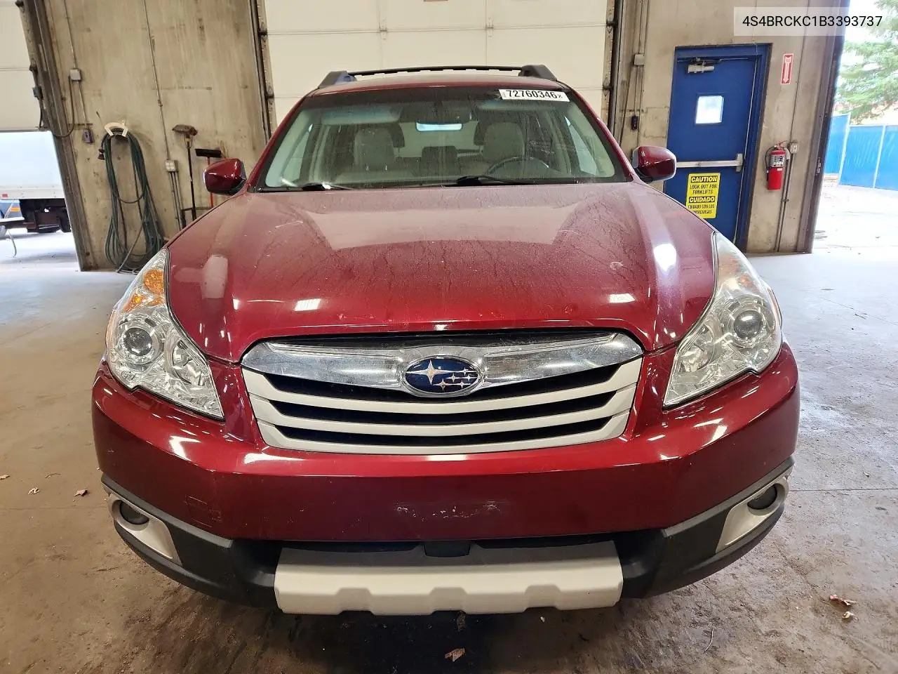 2011 SUBARU OUTBACK VIN 4S4BRCKC1B3393737 — фото 5