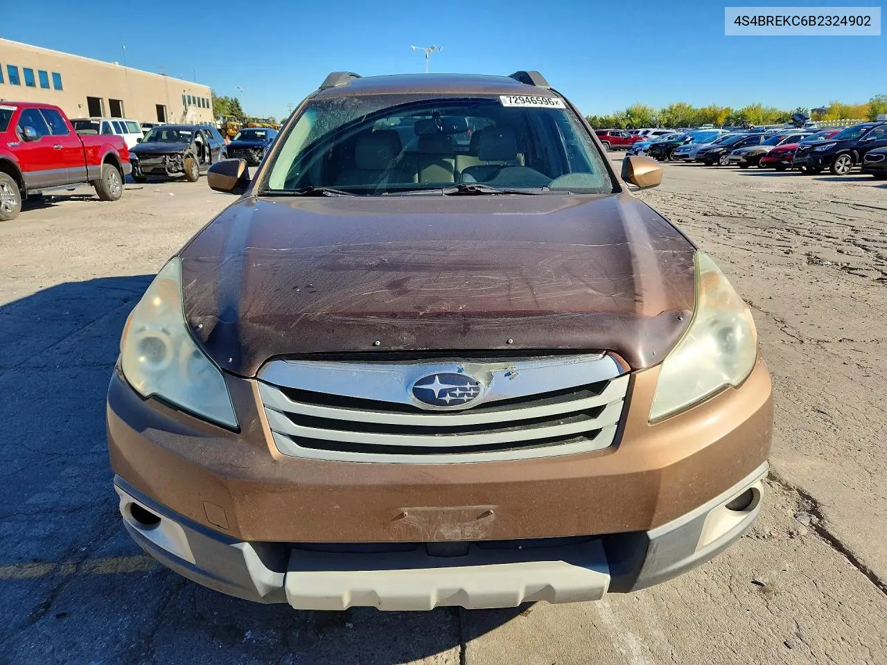 2011 SUBARU OUTBACK VIN 4S4BREKC6B2324902 — фото 5